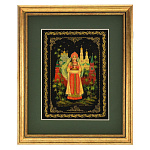 0044948/29*23см  Лаковая миниатюра Палех ПАННО "Хлеб-соль" Полянина в П/У