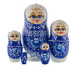Матрешка "Зимние узоры" 5 мест