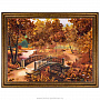 Картина янтарная "Осень в парке. Мостик" 60х80 см, фотография 1. Интернет-магазин ЛАВКА ПОДАРКОВ