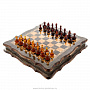 Шахматы из карельской березы с фигурами из янтаря, фотография 1. Интернет-магазин ЛАВКА ПОДАРКОВ