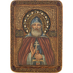 0018956/29*21см Икона подарочная "Пр. Илья Муромец Печерский" на кипарисе в ПУ (RTI-858.Ak)