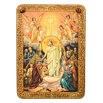 Икона из мореного дуба "Воскресение Христово" 21х29 см