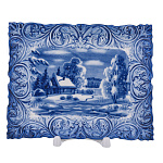 Тарелка декоративная "Зима". Гжель