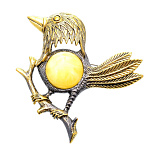 0045096/2115.4 Брошь Ворона Каркуша (белый)