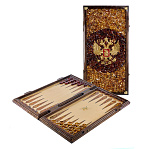 Нарды янтарные "Герб РФ" 60х30 см