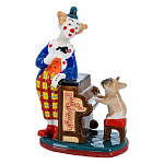 0076310 КЕРАМИКА Скульптура "КЛОУН" пианино,собачка 24 см