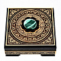 Шкатулка из бересты с малахитом, фотография 2. Интернет-магазин ЛАВКА ПОДАРКОВ