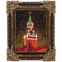 Картина янтарная "Спасская башня ночью" 30х40 см, фотография 1. Интернет-магазин ЛАВКА ПОДАРКОВ