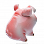 Статуэтка свиньи "Свинка розовая". Гжель в цвете, фотография 2. Интернет-магазин ЛАВКА ПОДАРКОВ