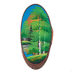 0066008/2230 Нат.камень ПАННО ОВАЛЬНОЕ на срезе дерева 35*40см 