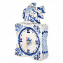 Часы настольные фарфоровые "Морозко". Фарфор Гжель, фотография 1. Интернет-магазин ЛАВКА ПОДАРКОВ
