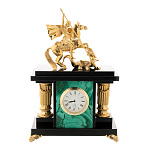 Часы настольные из малахита "Георгий Победоносец"