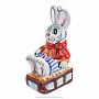 Елочная игрушка "Кролик на санках". Майолика, фотография 1. Интернет-магазин ЛАВКА ПОДАРКОВ