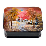 Шкатулка из папье-маше с художественной росписью "Лето в деревне"