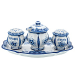 0072426 Гжель НАБОР ДЛЯ СПЕЦИЙ РОЗА в коб (СТС)