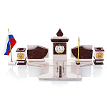 0069585 Нат.камень Письменный набор "Георгий Победоносец" Мрамор 123705