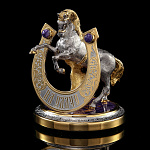 0015119/ФР Златоуст ПОДКОВА "На удачу" Конь, Чароит, Бронза,Золото, в П/У