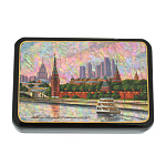 Шкатулка с художественной росписью "Москва. Набережная"