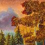 Картина янтарная "Водопад в лесу" 60х80 см, фотография 2. Интернет-магазин ЛАВКА ПОДАРКОВ