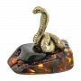 Змея Символ 2025 года. Статуэтка с янтарем "Змея кобра", фотография 2. Интернет-магазин ЛАВКА ПОДАРКОВ