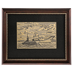 /25*32см Офорт черно-белый "Военно-морской флот России"