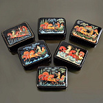 /12,5*9*4см Художественная роспись  Шкатулка "СКАЗКИ-ТРОЙКА" в асс./65   