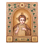 Икона из бересты "Спас Эммануил" 46,5х36,5 см