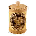 Туес для сыпучих продуктов из бересты "Медведь"