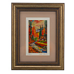 Картина на перламутре "Осень. Дом" 28х22 см