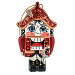 0071953 Керамика Елочная игршка "ЩЕЛКУНЧИК"  6*4*11,5см бордовый