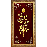 10204/170*87см Картина из янтаря "РОЗА"красный бархат, итальянский.багет