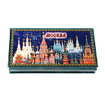 Шкатулка-купюрница из папье-маше с принтом "Москва. Соборы"