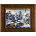 -58*45см Репродукция картины М.А Сатарова"Снег на рождество" багет №27+67