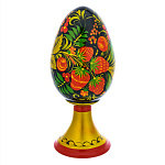 0063750 Хохлома Яйцо пасхальное на подставке  ЛИТОЕ 13см (в/кат) 36180000000