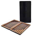 Деревянные нарды с кожаной вставкой "Питон" 60х30 см