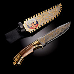 3289 Златоуст Оружие сувенирное НОЖ "Таёжный-С РФ"накладка на ножнах, зол/колп  NZK 4735