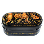 0050590/8*2см Шкатулка лаковая миниатюра Холуй"Птички"163,8