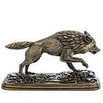 11134 Бронза  Скульптура "Волк" на подставке матал