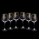 0035009/14.00386.07 ЛФЗ НАБОР ДЛЯ ВИНА 6 бокалов 390мл СЕТКА ЗОЛОТО