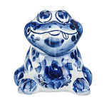 0078093 ГЖЕЛЬ Скульптура ЖАБА сидит,  h=6 см