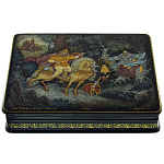 22255 Лаковая миниатюра Шкатулка "Илья Муромец и Соловей-разбойник" (АР Якивчик) 18*13см (1078-1)