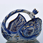 /коб Гжель КОНФЕТНИЦА "ЛЕБЕДЬ"  