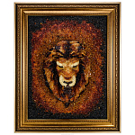 Янтарная объемная картина "Лев - царь зверей" 100х80 см
