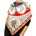   Сувенирный платок "ИМПЕРАТОРСКИЙ ДОМ" 120*120см состав: шелк 70% вискоза 30%