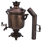 0080665 КОМПЛЕКТ Самовар+труба "ШОКОЛАД" бурая патина 7л