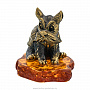 Статуэтка с янтарем "Собака Шнауцер", фотография 3. Интернет-магазин ЛАВКА ПОДАРКОВ
