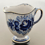 0016897/зол Гжель Бокал "Сила" в золоте Авт. Алехин С.С. (0069)