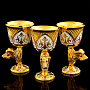 Набор рюмок из позолоченной латуни с эмалью "Собачья жизнь". Златоуст, фотография 3. Интернет-магазин ЛАВКА ПОДАРКОВ