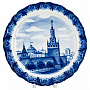 Тарелка сувенирная "Москва. Кремль". Гжель, фотография 1. Интернет-магазин ЛАВКА ПОДАРКОВ
