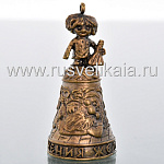 0027665 Бронза КОЛОКОЛЬЧИК-ОБЕРЕГ "ДомовенокКУЗЯ-исполнение желаний" 3*7,5см